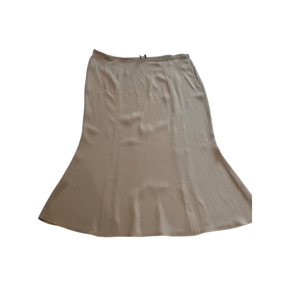 Eileen fisher silk skirt Gray midi a line side zip womens XL Cottage career